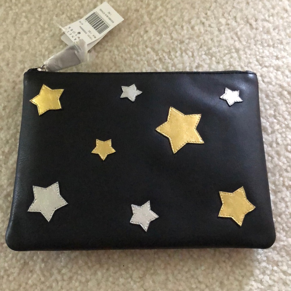 Barneys New York RFID Leather Pouch.  Black. New!